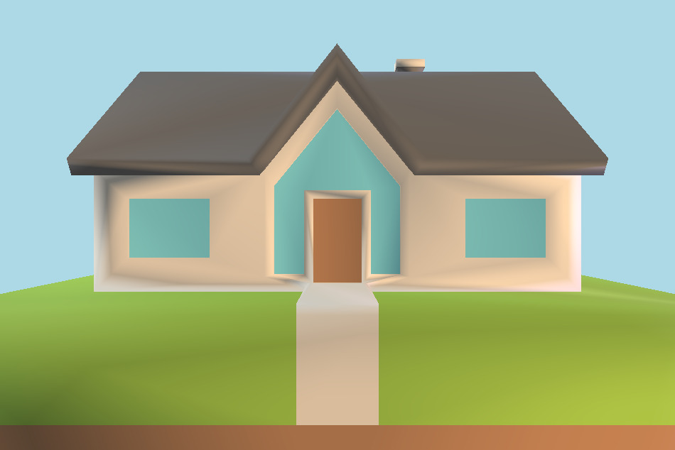 Suburb Asset House Low-poly 3d model